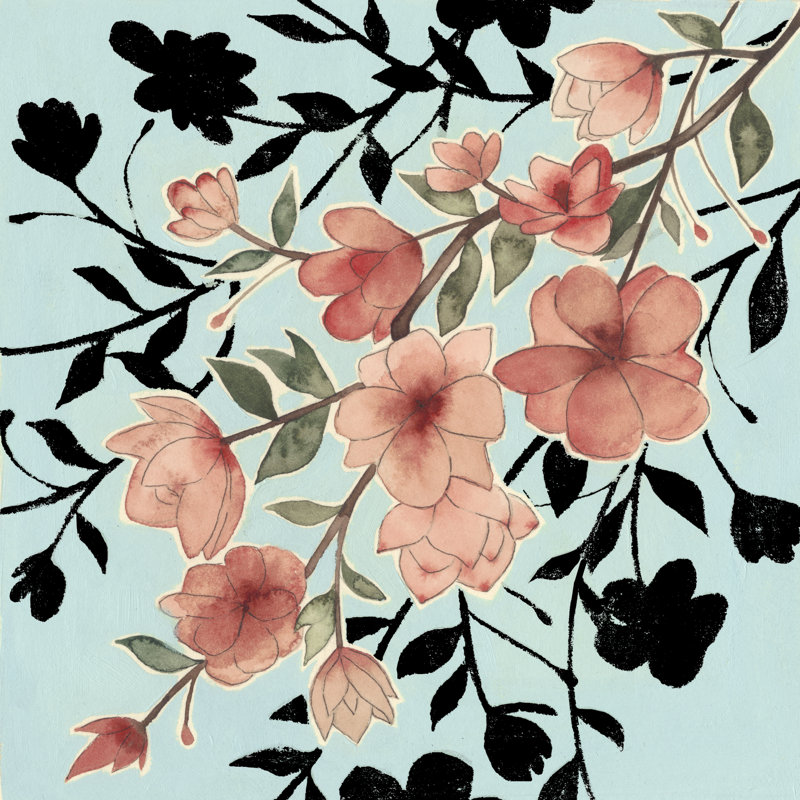 Golden Cherry Blossoms II by Grace Popp - Wrapped Canvas Painting, 91cm H x 91cm W