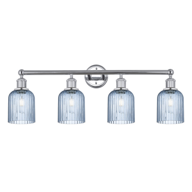 Fiennes 4 - Light Dimmable Vanity Light, Polished Chrome, Blue