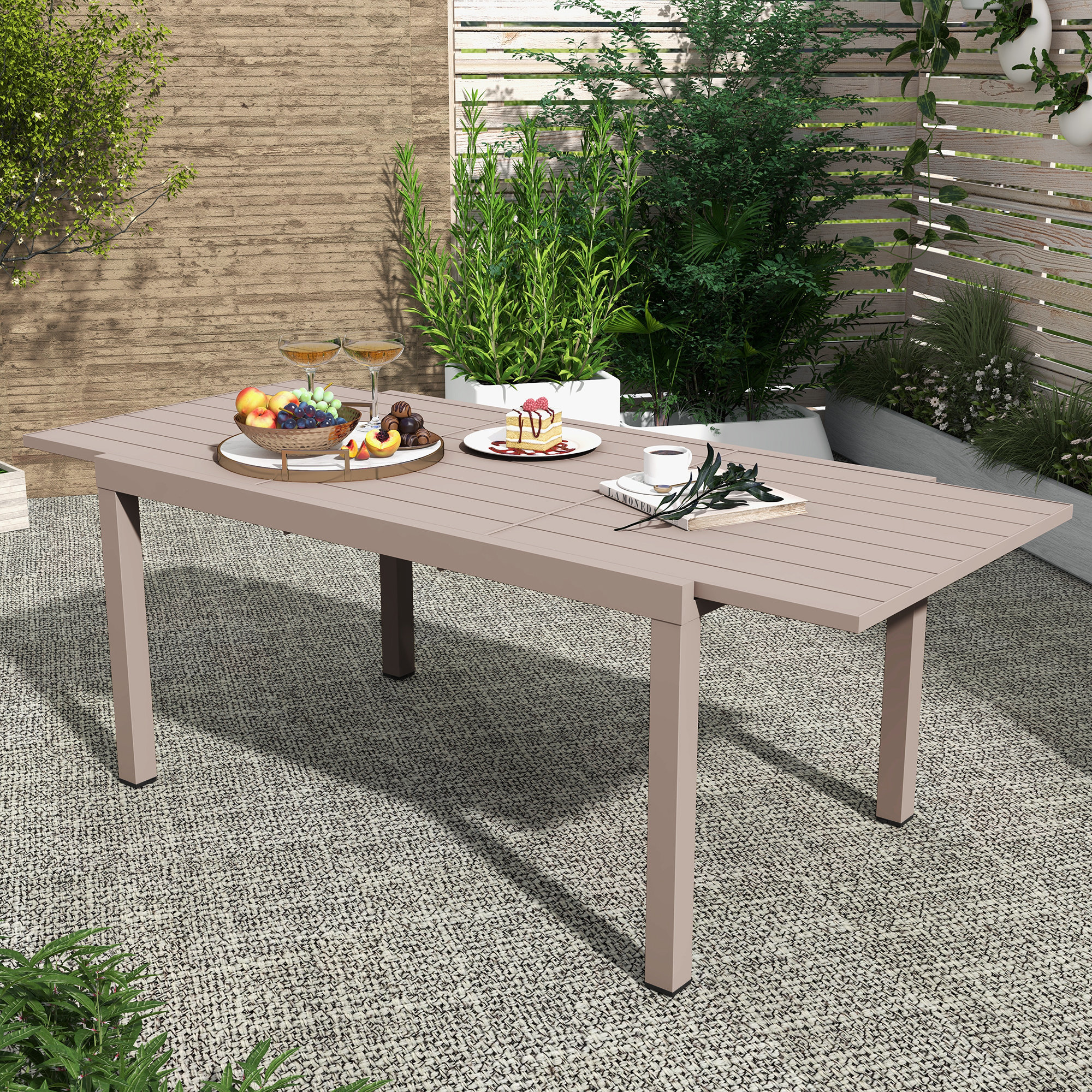 OC Orange-Casual 83" Outdoor Aluminum Extended Table | Wayfair