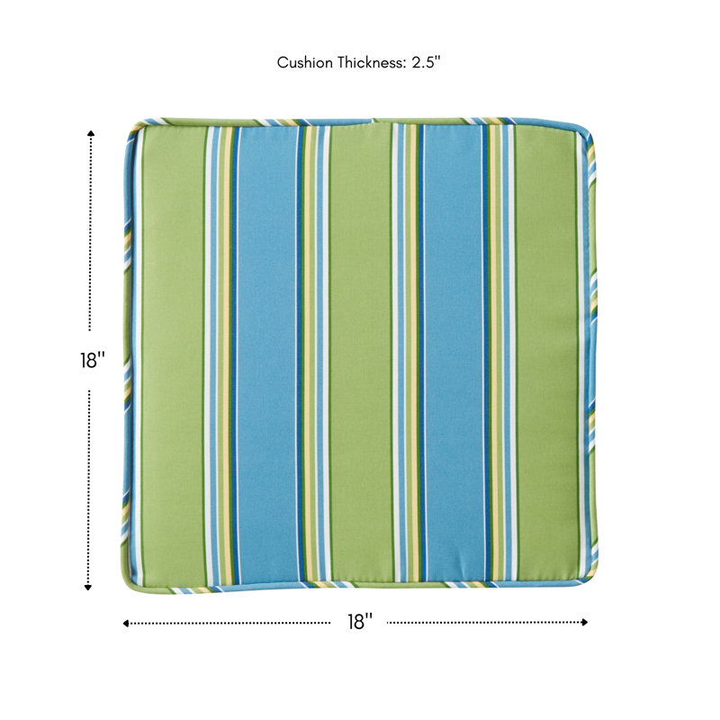 Outdoor Dining Chair Seat Pad, Cayman Striped
