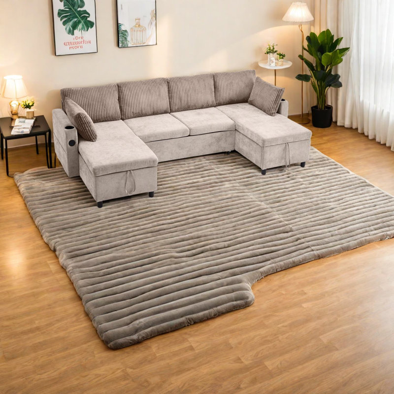 Canapés-lits modulaires spacieux avec rangement, canapé-lit en chenille pour la maison