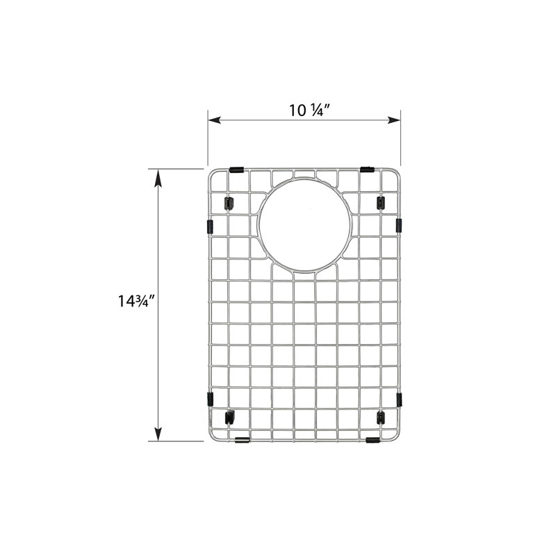 Karran 10-1 / 4 po X 14 3/4 po Grille inférieure en acier inoxydable