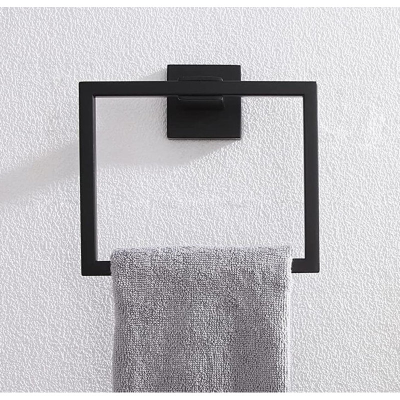 Ensemble de salle de bain 5 pièces à finition brossée - SUS304 Porte-serviettes, anneau, crochets et support TP pour l'organisation de la salle de bain