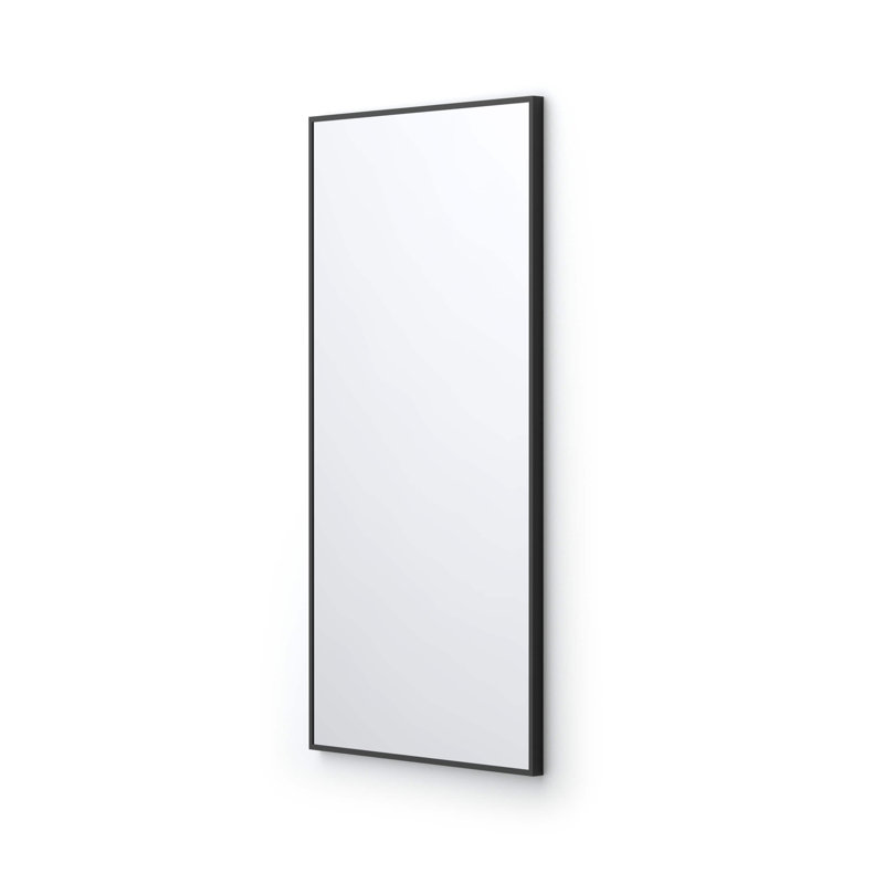 Premium Metal Frame Shatterproof Wall Mount Mirror - FM1, 36" x 18", Matte Black