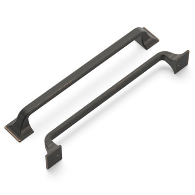 Forge Collection Handle Pull - 7-9/16" Center to Center Cabinet Pull Vintage Bronze - Farmhouse Hardware for Drawers & Cabinets (Set of 10)