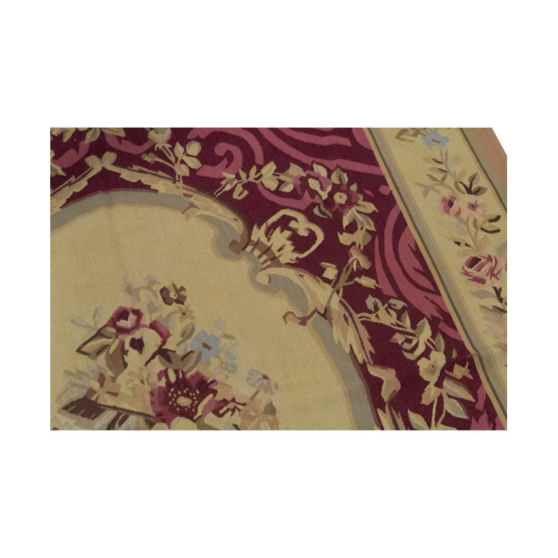 Tapis vin et or noué à la main de haute qualité