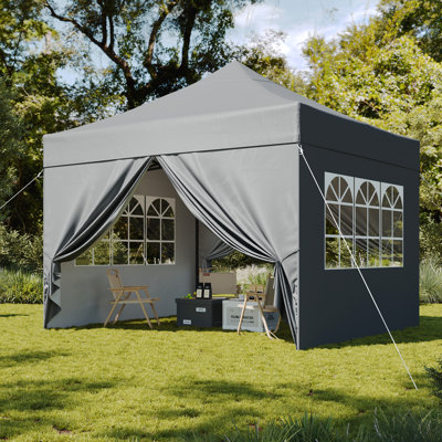 Pop Up Gazebo with Sides Waterproof Outdoor Canopy with Wheeled Carry bag Heavy Duty Instant Shelter for Garden Party BBQ