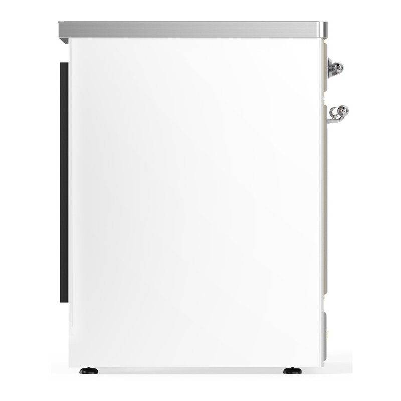 Majestic III Series 30 Inch Induction Range with 4 Induction Elements in White (Chrome Trim), White, Chrome