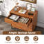 Commode 2 tiroirs 2 pièces avec pieds de support en métal et ensemble anti-basculement pour cerisier de chambre