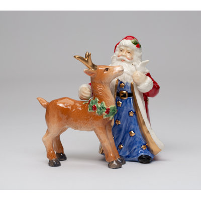 The Holiday Aisle Dobbins Santa and Deer Salt or Pepper Shaker