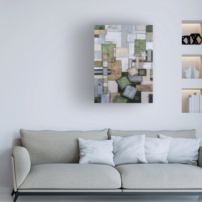 Art mural sur toile tendue - "Crisscrossed II" de Beverly Crawford pour décoration de salon, de chambre à coucher ou de bureau - 35 x 47