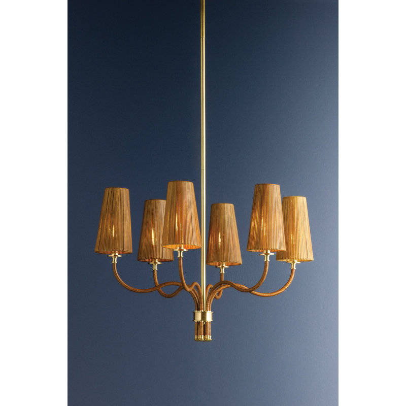 Halcott Chandelier, 23" H x 30" W x 30" D, 6 Lights