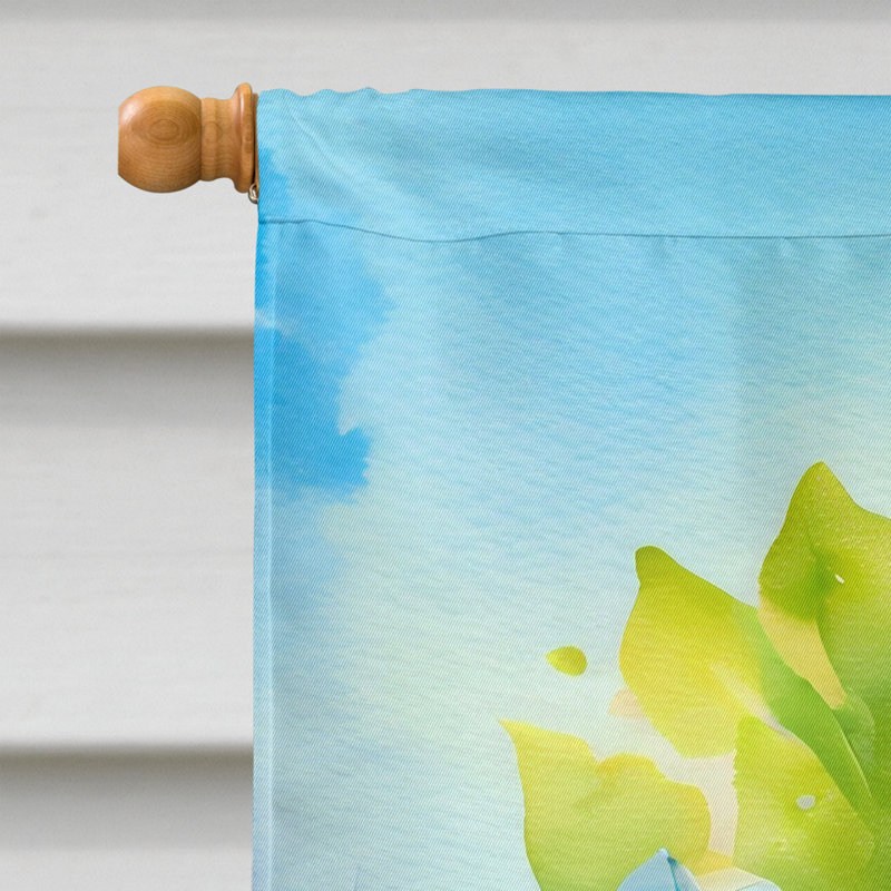Hortensias dans le drapeau de la maison à l'aquarelle