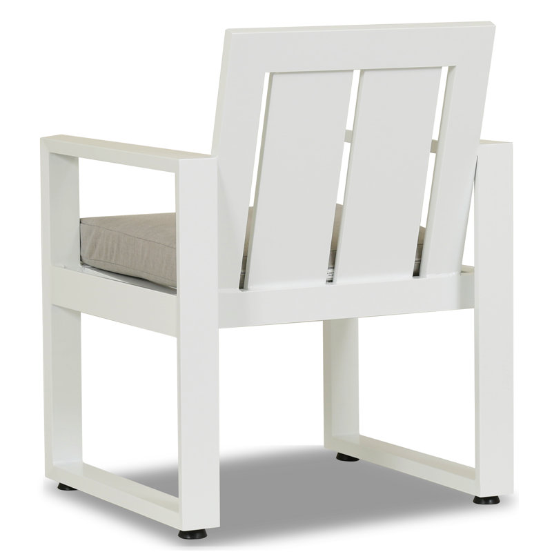Newport Outdoor Dining Armchair, Cast Silver Sunbrella®