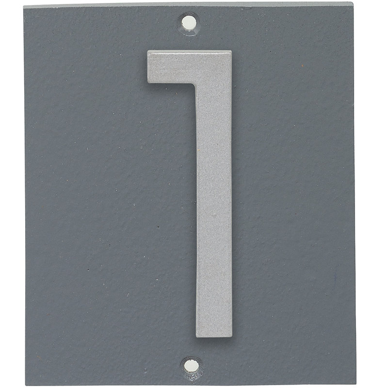 Plaque d’adresse murale sur 1 ligne flottante, Gris, Argent, Oui