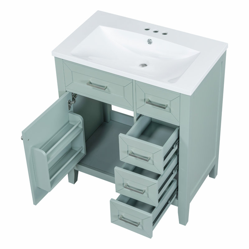 Meuble-lavabo 30 po avec lavabo, Vert