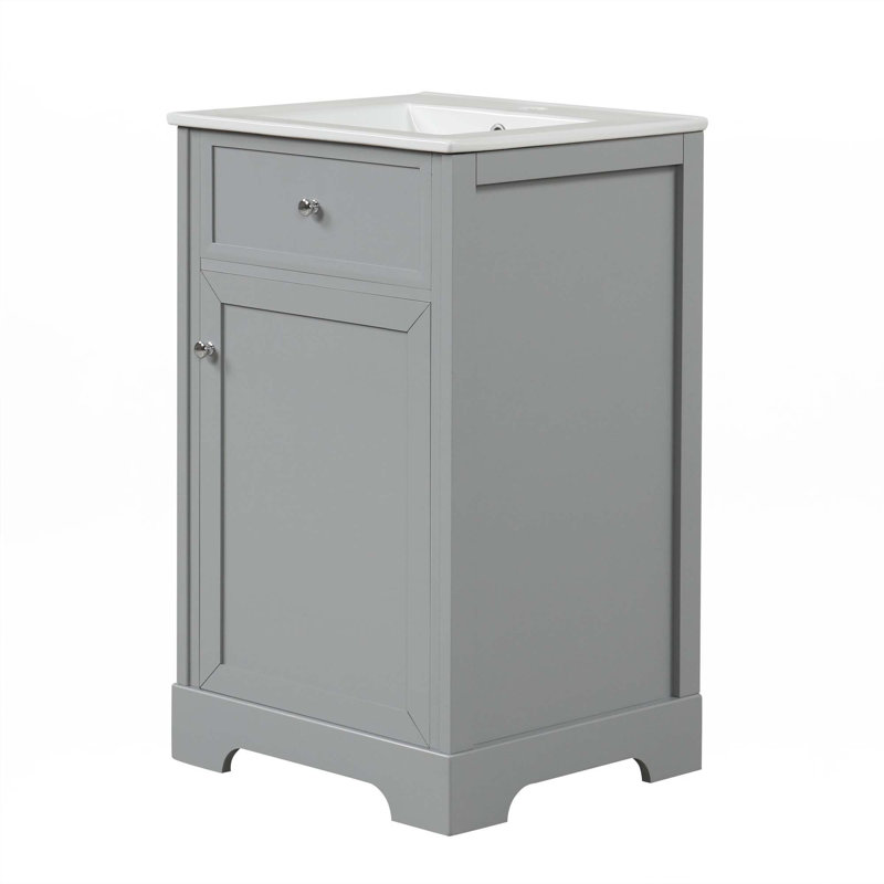 Meuble-lavabo de 20 po avec lavabo, Gris