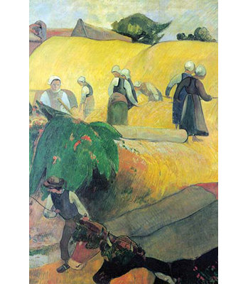 «Harvest in Brittany» par Paul Gauguin, reproduction d'art