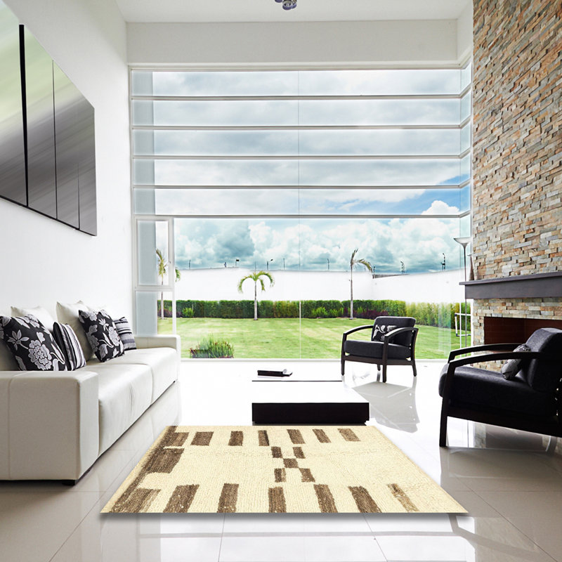 Tapis décoratif multicolore à motif abstrait, Carré 4 pi