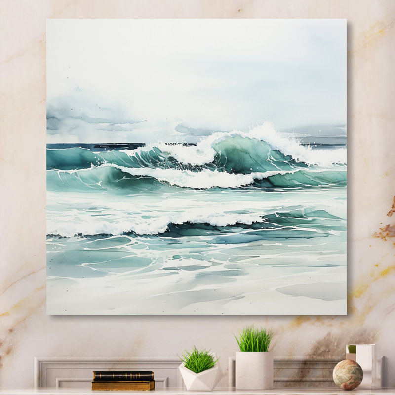 Reculver Turquoise Minimalisme Tranquil Waters - impression, H 24 po x l 24 po x P 1 po, Toile tendue