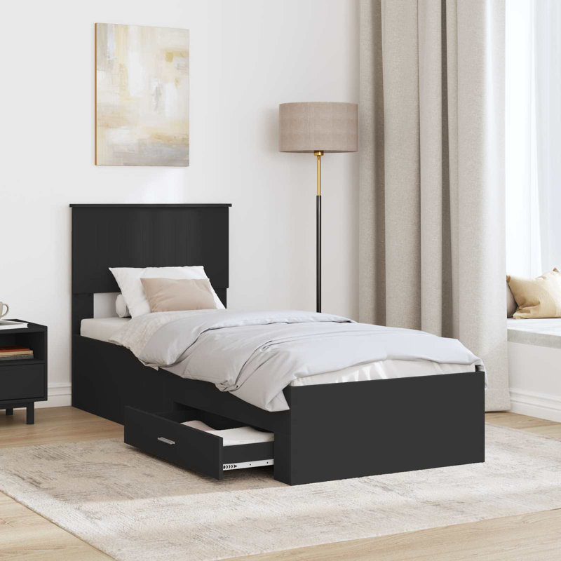 Bed, Black/Silver, Small Single (2'6)