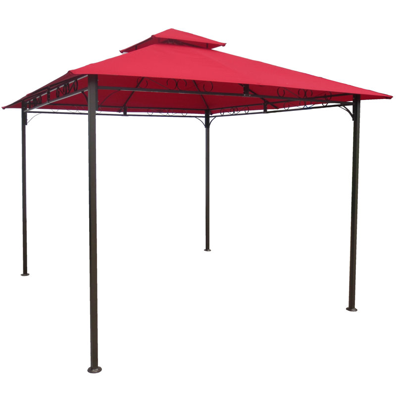 Patson 9.5 Ft. W x 9.5 Ft. D Steel Patio Gazebo, Ruby Red