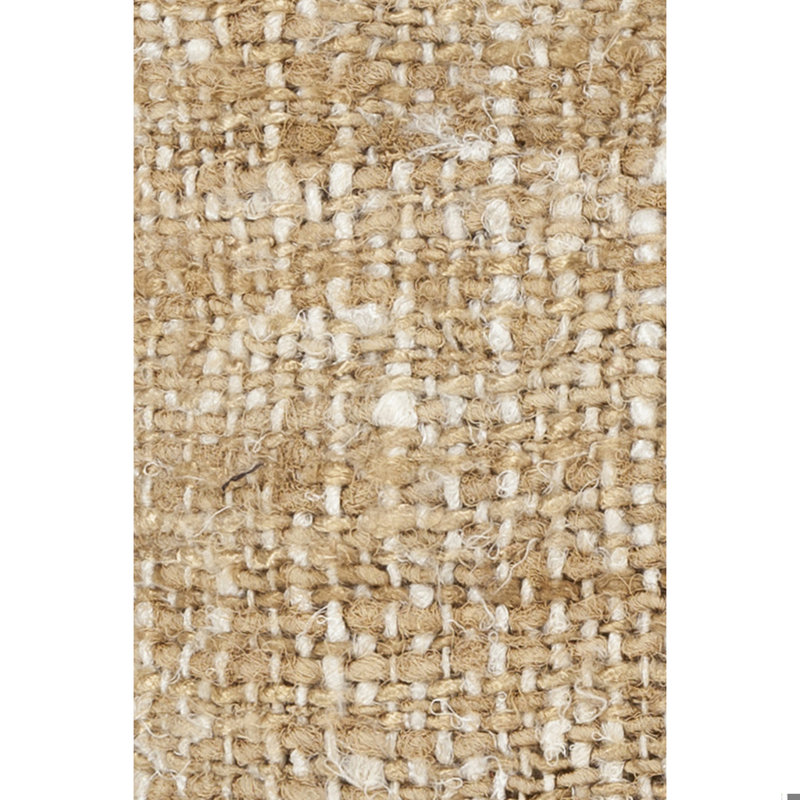 Jute & Wool Blend Removable Cover Pillow Throw Authentic Handmade Square Polyester Fill Natural Non-Reversible Textured Weave With Khaki Brown Cotton Backing