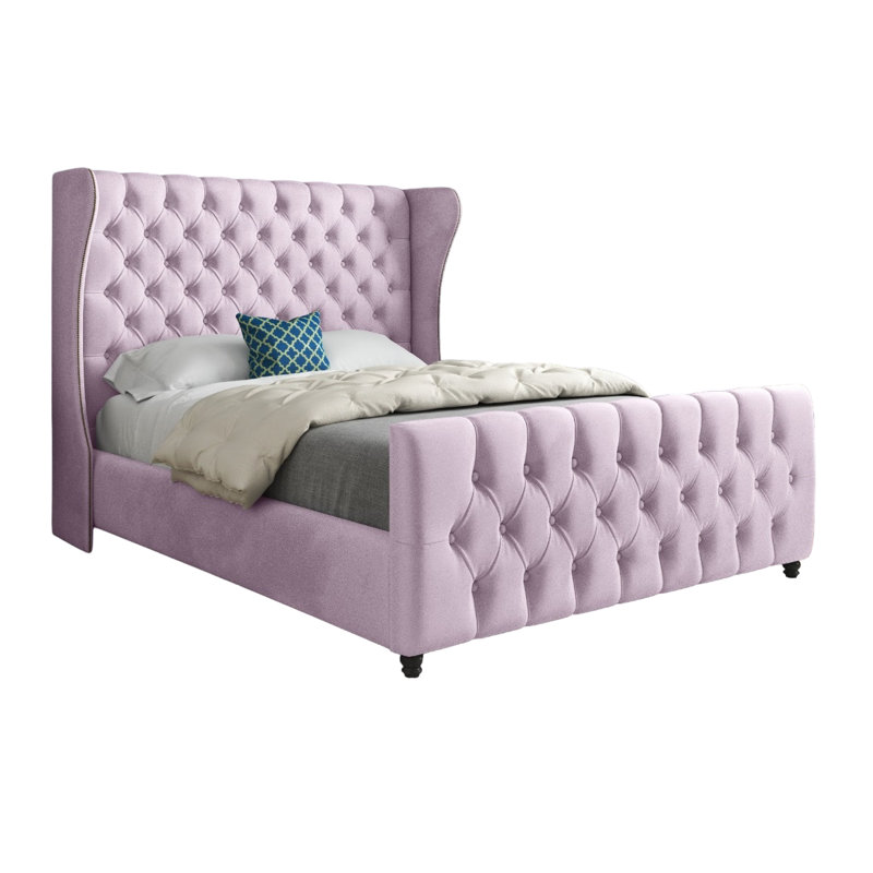 Alecto Upholstered Bed, Kingsize (5'), Pink
