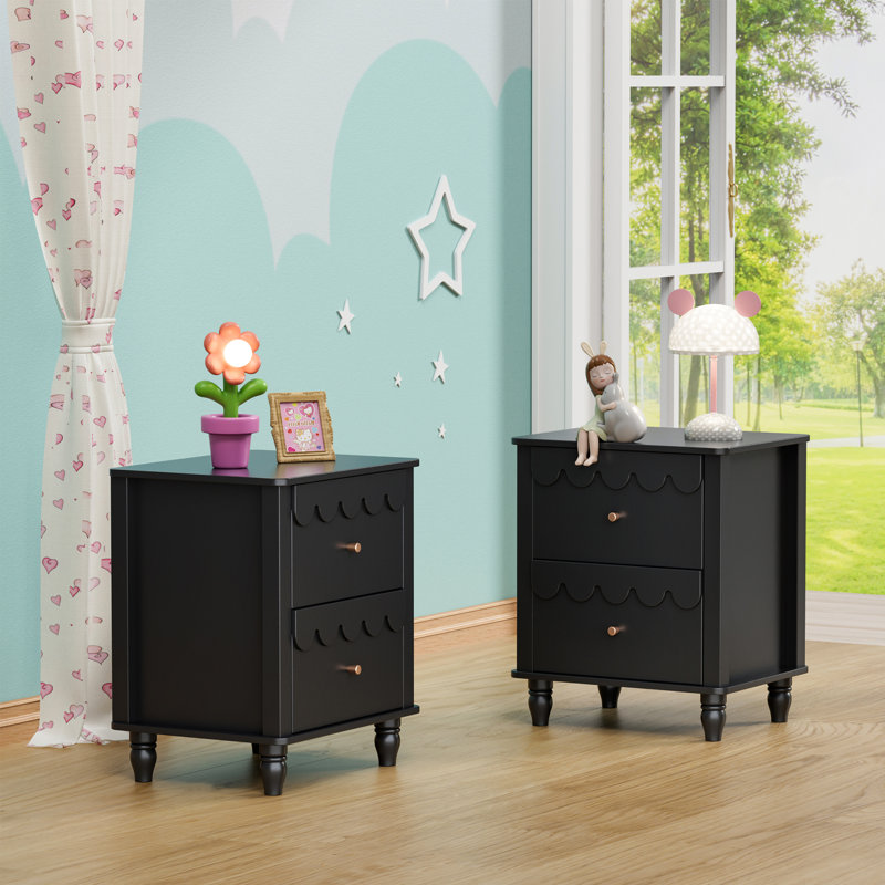 Dorlan 19.7“W Cute Cloud shape Nightstand, Black