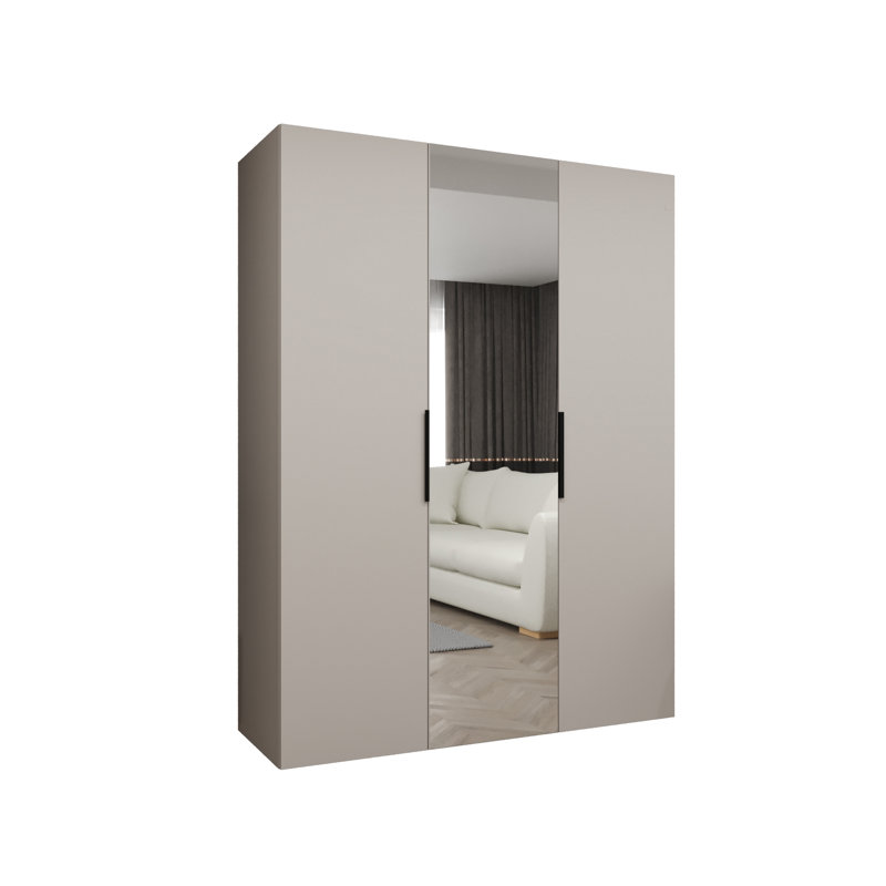 Manufactured Wood Wardrobe, cashmere + handles: black