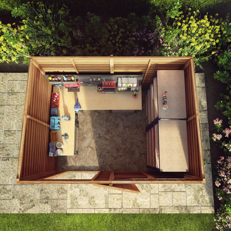 Mercia 8 x 6ft Overlap Pent Shed, No