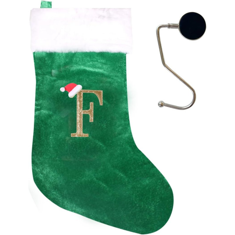 Bas de Noël monogrammés de 20 pouces avec lettres, bas de Noël super doux, bas de grand monogramme, bas de lettre rouge pour les Fêtes de Noël, cadeau de Noël…