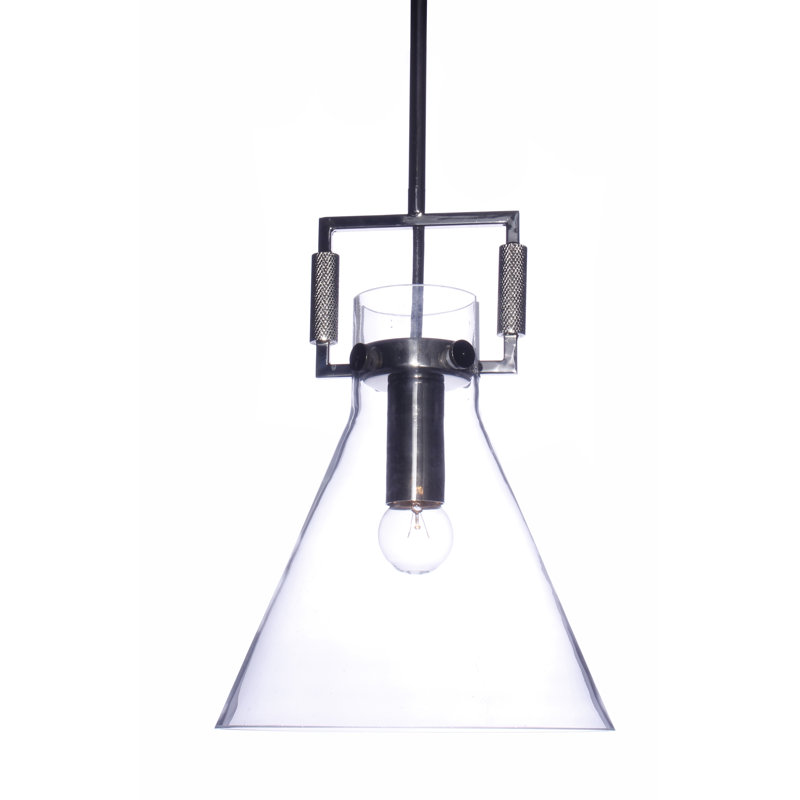 Luminaire suspendu 1 lumière à cône simple Nemeth, Argent