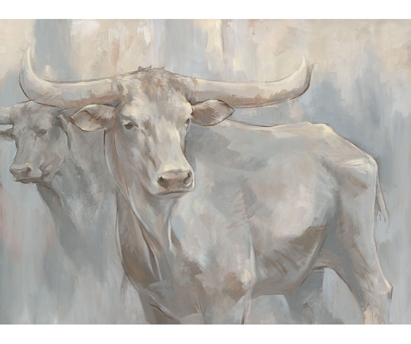 Gazing Longhorn Painting by Richard Ryder, Glass Coat