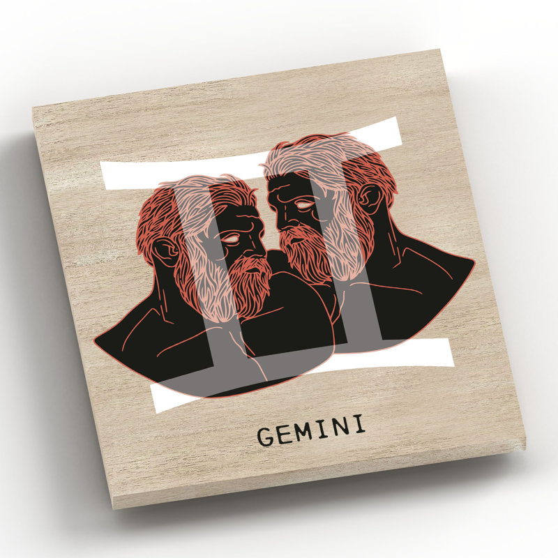 Kana Zodiac Gemini - Print on Wood