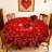 Valentine's Day Tablecloth - Red Rose & Crystal Heart Decorative Table Cover, Romantic Love-Themed Fabric Tablecloth for Valentine Dinner, Holiday Party, Kitchen Dining, Reusable Washable Tablecloth , Elegant Valentine Home Decor for Round Tables-2096858494