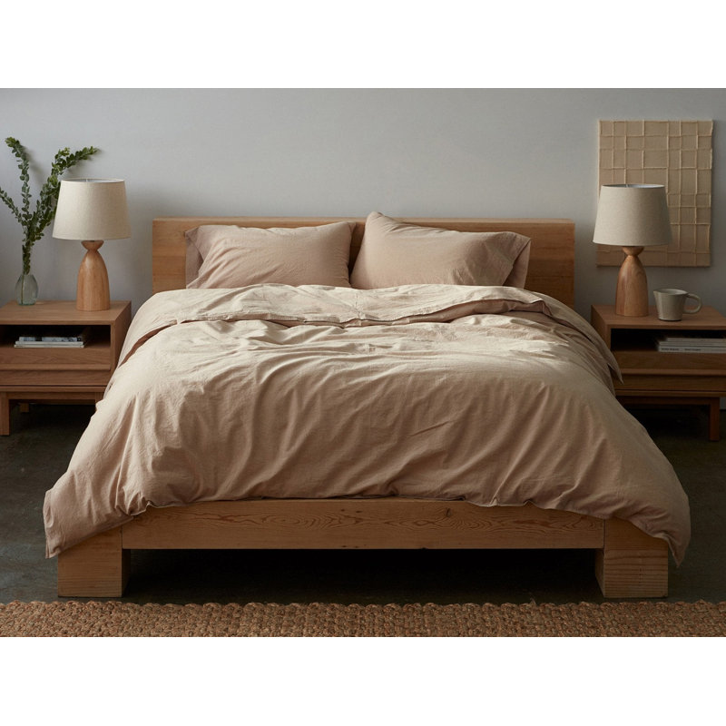 Organic Crinkled Percale Sham, Hazel Chambray, Standard
