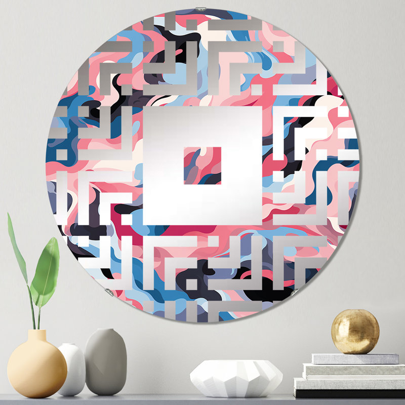 Miroir mural tendance rose Camo, 31,4 po x 31,4 po