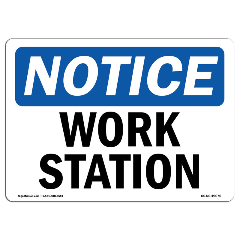 Enseigne de poste de travail Osha, H 12 po x l 18 po x P 0,1 po
