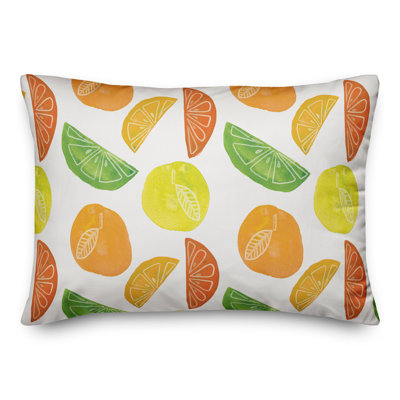 Citrus Fruit Pattern Throw Pillow
