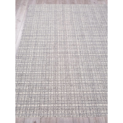 Exquisite Rugs Alpine Handmade Handloomed New Zealand Wool Gray/Ivory Area Rug