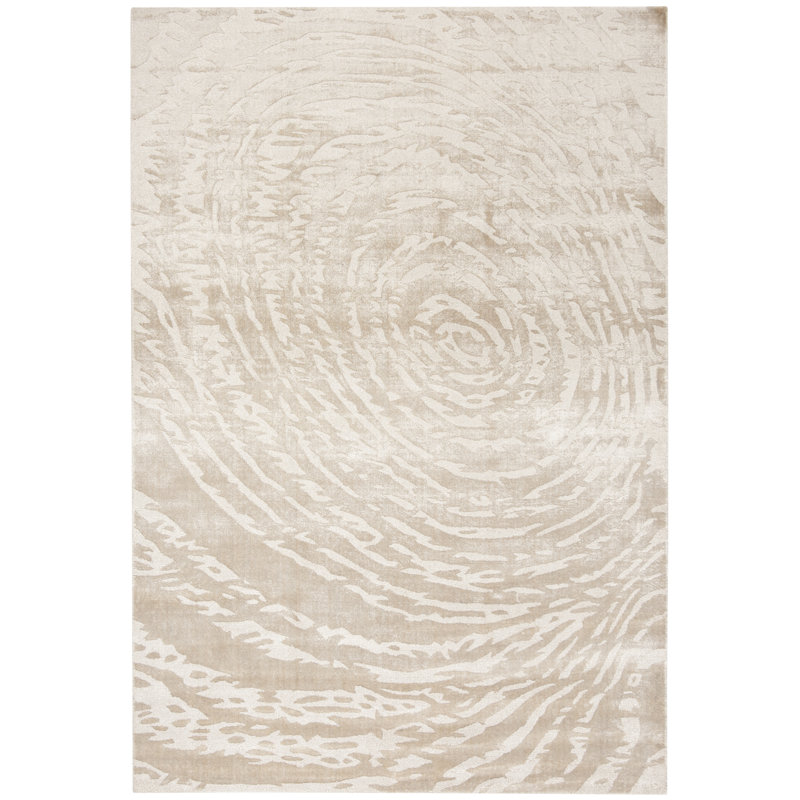 Tapis ivoire en coton tissé à la main Amiliana, Rectangle 6 pi x 9 pi
