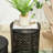 Set of 2 Garden Side Tables - Heavy Duty Metal Frame Stools-1465316123