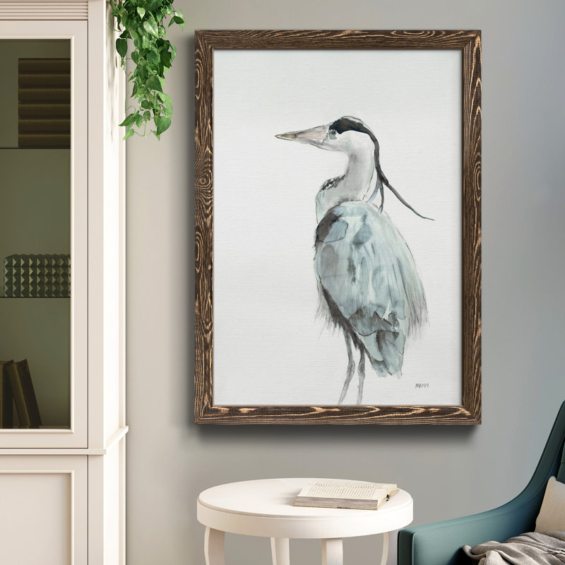Blue Heron II, reproduction encadrée de qualité supérieure - prête à être accrochée, H 37,5 po x l 27,5 po x P 1,5 po