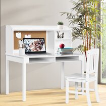 UTEX Kids Corner Study Desk With Hutch In White– spirichhome