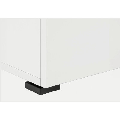 Bureau d'ordinateur, bureau personnel, ordinateur portable, installation à gauche, à droite, tiroirs de rangement, l 48 po, travail, stratifié blanc, métal noir, contemporain, moderne