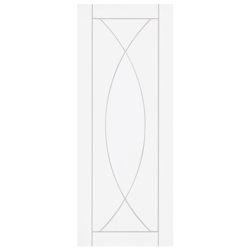 Internal White Primed Pesaro Fire Door, 1981mm H x 838mm W x 44mm D
