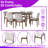 7-Piece Dining Table Set With Stackable Chairs Solid Wood Legs & MDF Tabletop-543896243-543896244