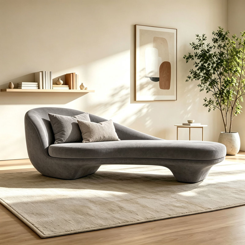 Chaise longue de loisir de style luxueux, Gray