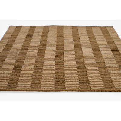 Acerra Beige Hand-Woven Striped Outdoor Rug